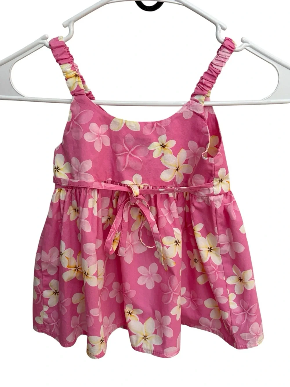 KY'S Vintage Y2K Hawaiian Floral Pink Baby Dress 1-2
